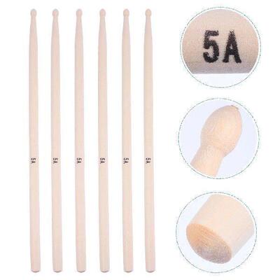 20pcs Maple Drumsticks Durable Wood Rhythm Sturdy Musical