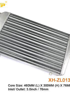 汽车改装中冷器460x300x76-76MM进气通用涡轮散热器增压铝制管式