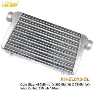 76MM进气通用涡轮散热器增压铝制管式 汽车改装 中冷器460x300x76
