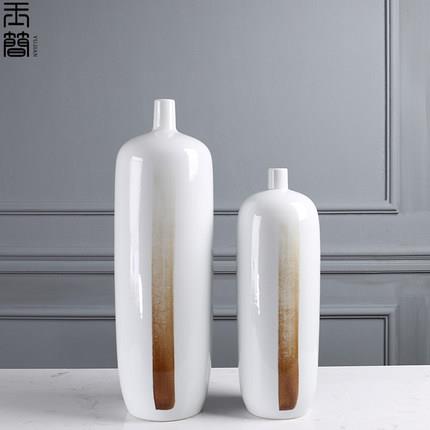 新中式干花大号陶瓷花瓶摆件客厅落地大花瓶样板房酒店售楼处摆设