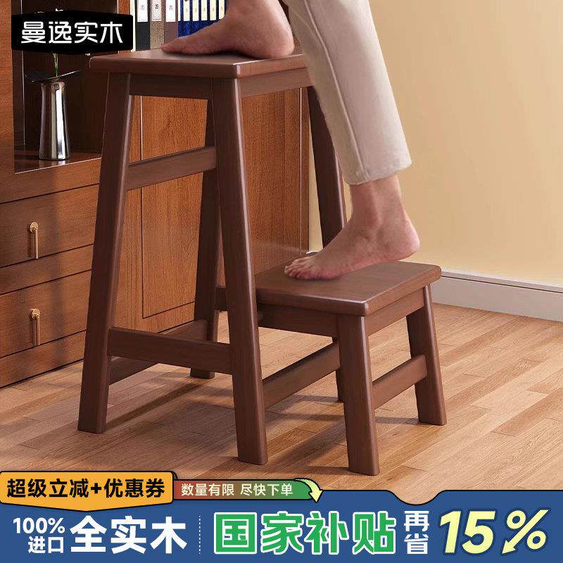 实木折叠梯凳家用梯子两用吧台凳登高取物置物爬高多功能台阶凳子