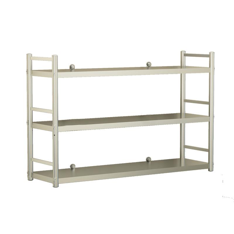 置物架带围栏不锈钢挂墙两三层架子饭店上墙收纳吊架可订厨房壁挂