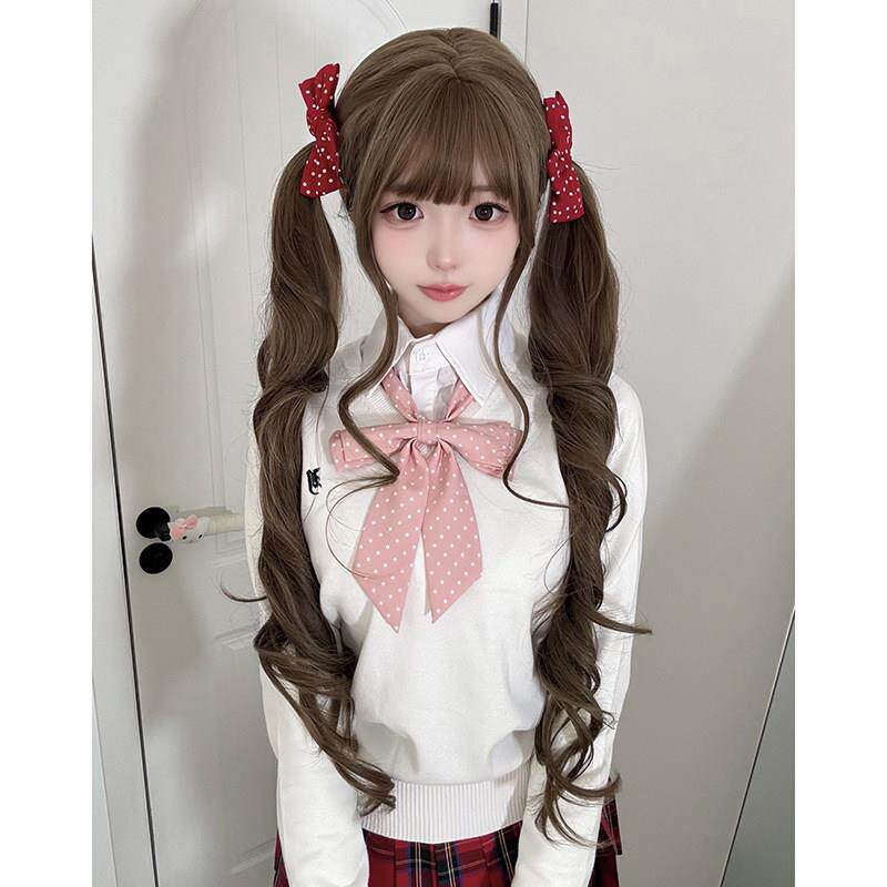 布丁兔假发女长卷发85cm甜美lolita自然齐浏海全头套jk少萝同款