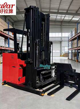 好拉CSD电动叉车三向1吨座驾式全电动液压堆高车窄通道小型堆垛车