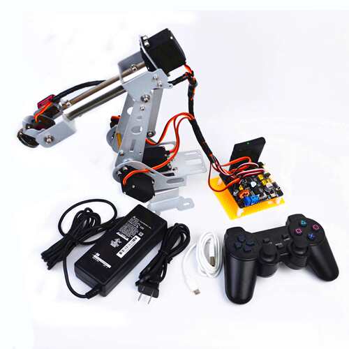 新款for arduino遥控PS2遥控不锈钢机械臂六自由度 6DOF机器人
