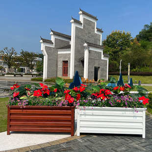 铝合金爬藤花箱户外庭院围栏阳台室外栅栏市政别墅种植箱网格花架