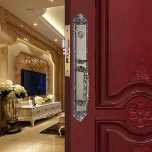 农村大门锌合金欧式别墅大门锁门把手木门仿古铜双开门全铜锁芯