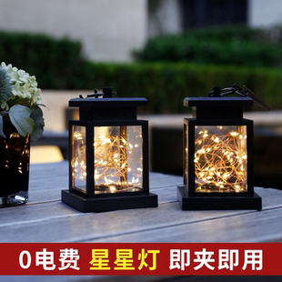 饰感应挂灯阳台布置蜡烛灯 太阳能庭院灯户外防水家用小夜灯花园装