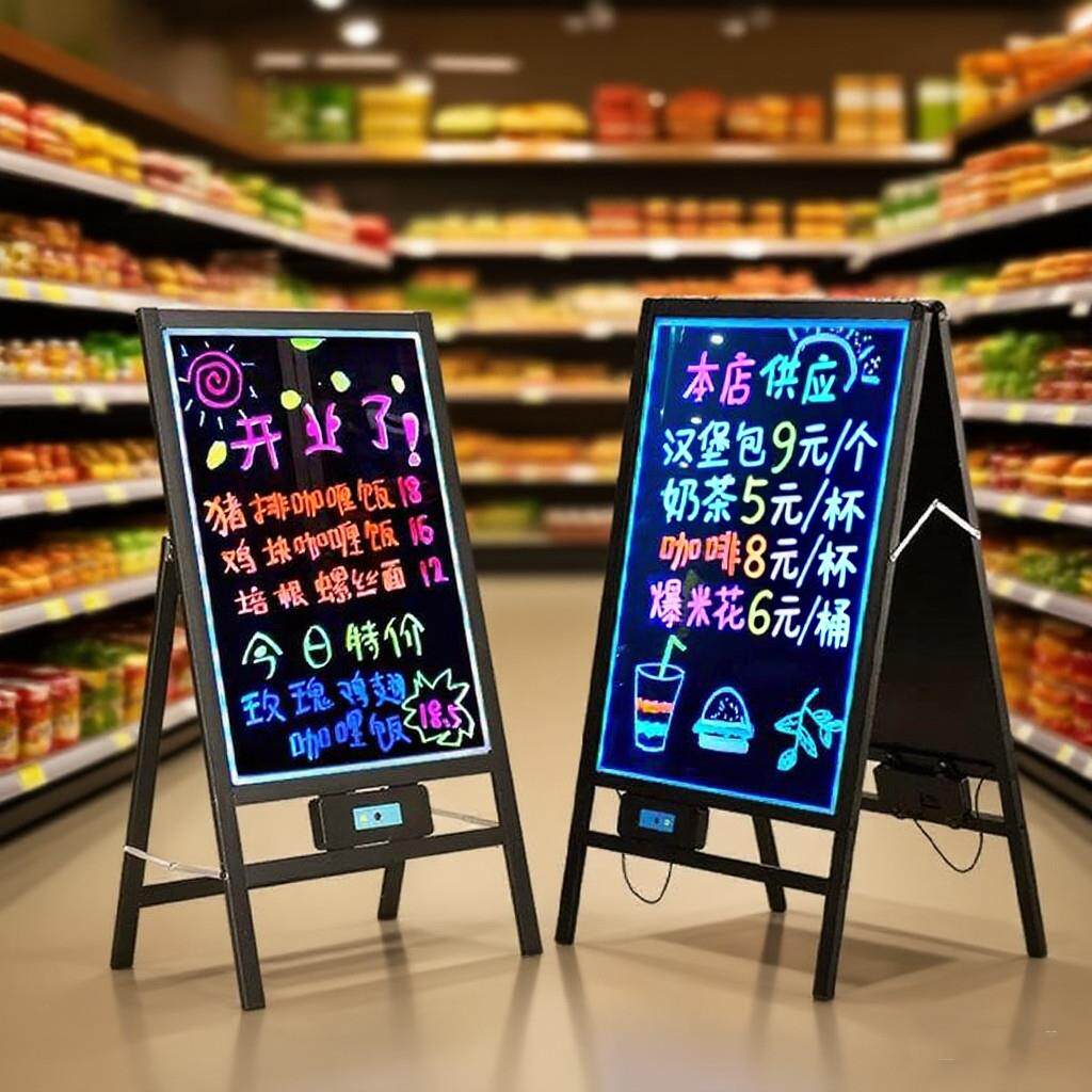 荧光板广告板夜市摆摊发光广告牌双面led手写充电展示牌小黑板屏