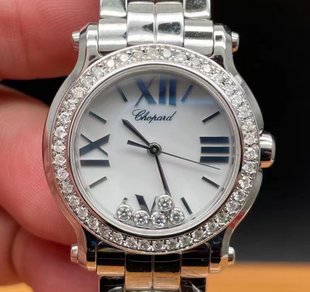 98新30mm萧邦快乐钻系列5钻278509-3002石英女士手表后镶钻