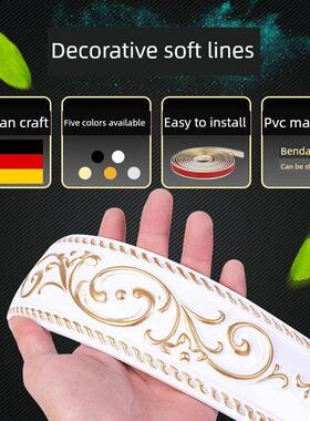 背景墙装饰条天花板边Pu石膏线镜面边腰线踢脚线漂亮边线不干胶