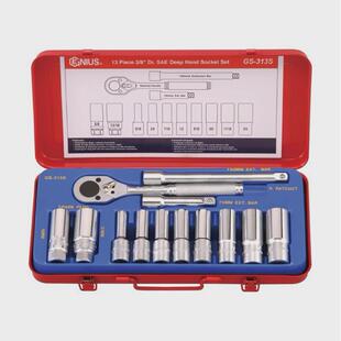 GENIUS天赋进口工具3 313S 8系列13件套英制长套筒棘轮扳手组GS