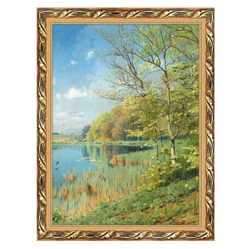 乡村田园象派风景画欧印式玄山水HQM绿色关森林装饰画法油式客厅