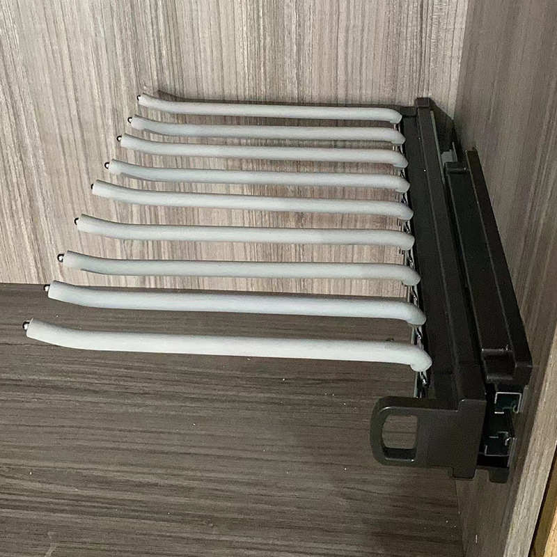 阻尼侧装防滑裤架 衣服收纳抽屉加厚推拉型皮革防皱衣柜伸缩衣架
