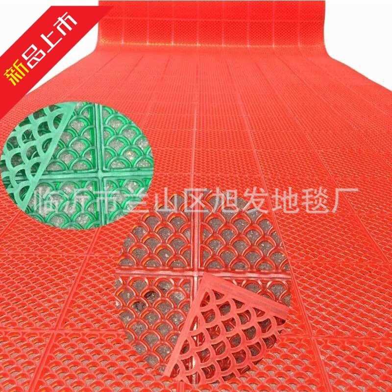 鱼鳞纹pvc浴室垫镂空卫生间防滑垫子厕所隔水地垫网格塑料