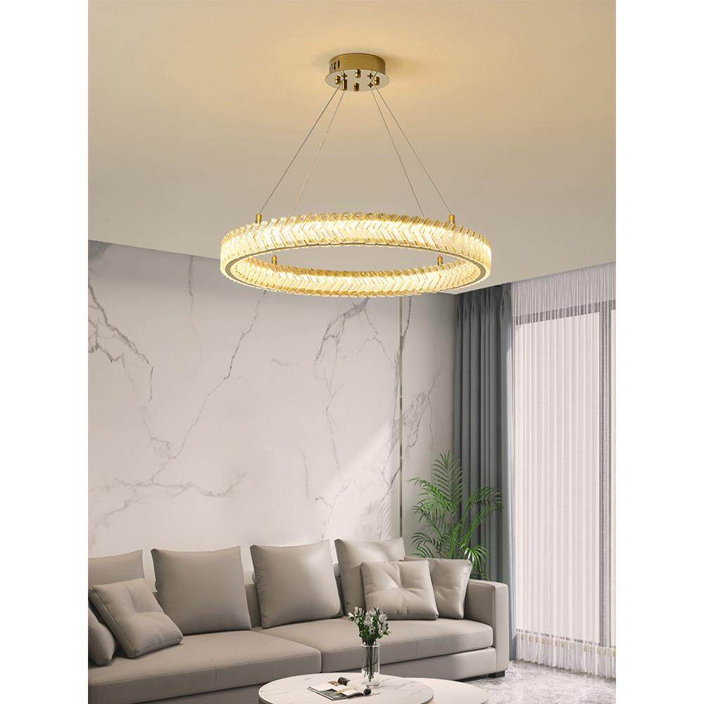 新款简约轻水晶灯客厅现代高别档462LED灯饰墅奢复式楼吊大厅豪华