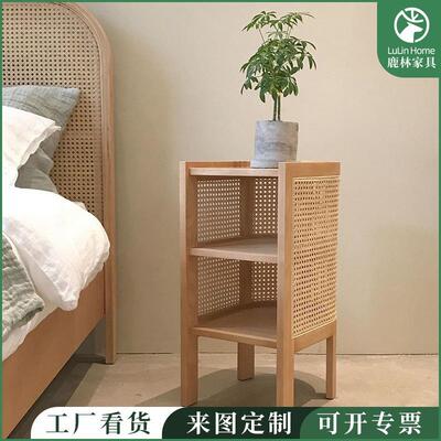 北欧全藤编边几实CC-99431木家用床编椅子in民s日式头柜印尼真藤