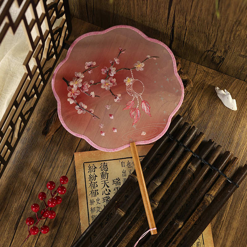苏绣扇子拍摄扇绣花宫扇双面绣团扇精品苏州圆形扇中国风汉服配饰