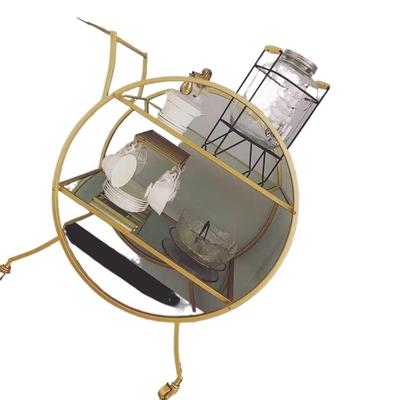 KFD北欧ins铁移动餐车家层用物现艺代金色酒店餐厅圆形双置架手推