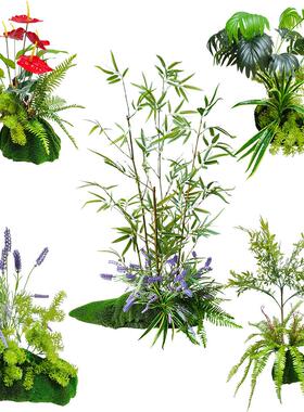 网红打卡背景装饰绿植景观田园橱窗道具店铺展厅走廊彷生绿植布景