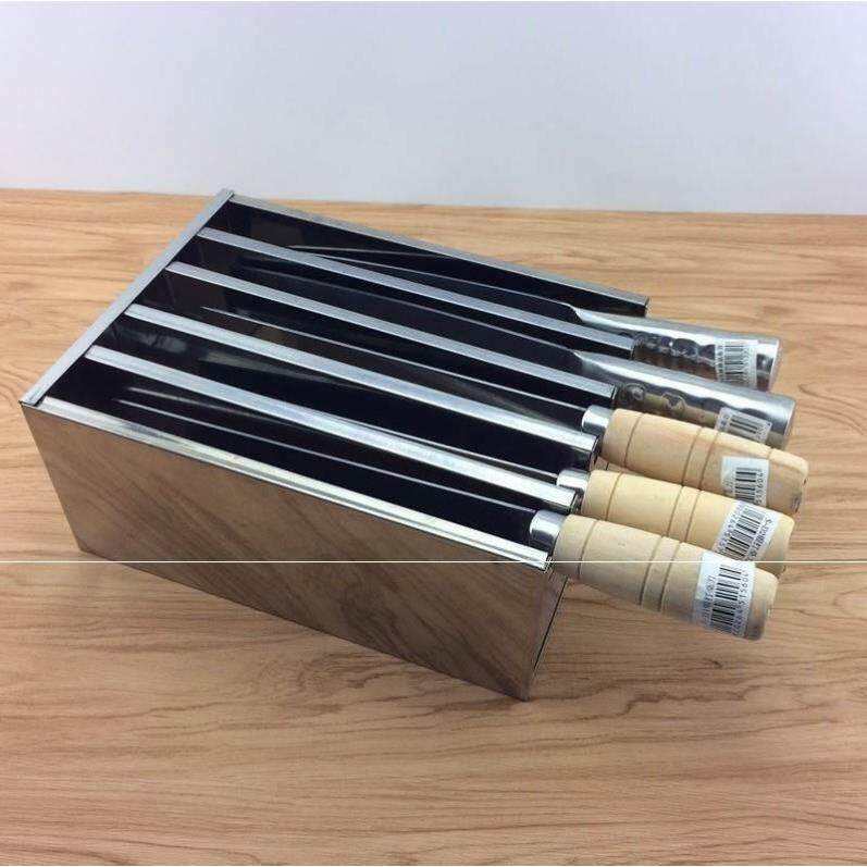 不锈钢刀箱厨房菜刀座带盖酒店厨房刀架商用多格菜刀座刀具置物架