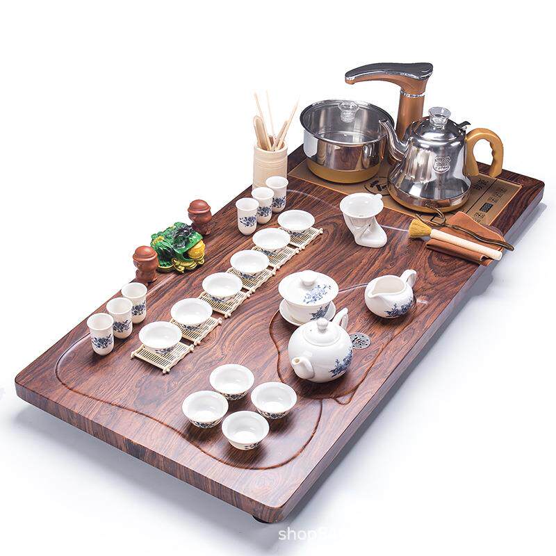 茶具套装四合一家用 紫砂茶具全自动电磁炉茶台实木茶盘logo定 制
