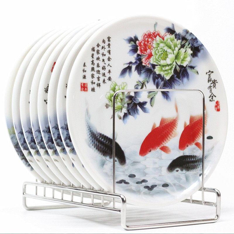 欧式ins田园密胺彷瓷餐垫 餐桌盘垫碗垫隔热垫耐热防烫锅垫杯垫