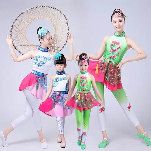 青青竹儿舞蹈服装道具斗笠古典舞演出服女喜雨鱼梦渔阳啦啦操飘逸