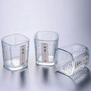 现货初雪玻璃杯高颜值ins锤垂纹耐热情侣夏季女咖啡杯办公室喝水