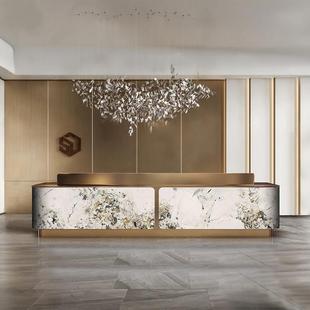 需定制公司前台接待台简约美容院酒店会所吧台培训机构售楼部收银