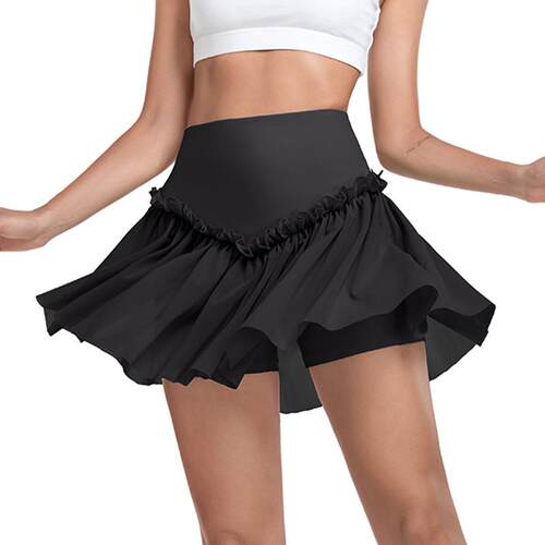Mesh yoga sports short skirt, women's tennis skirt, anti