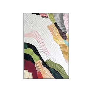 法式手绘餐厅轻沙发纯挂画玄关墙高级奶油背景感装饰画风客厅油画