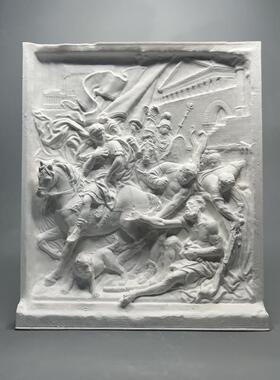 北欧ins风复古罗马浮雕人物石膏像雕塑家居软装摆件立体版画礼品