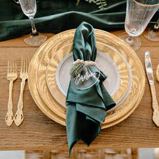 4 Pack Christmas Cloth Napkins Birthday Wedding红色丝绒餐巾