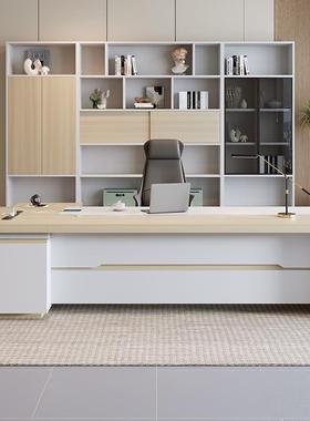 办公桌老板桌简代约现NEJ总裁桌办公室家东轻奢经理大班台具主广