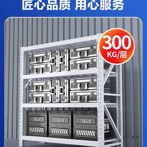 实邦货架仓储家用架货架白色轻中型仓下库库房F96HS7MS货架室置地