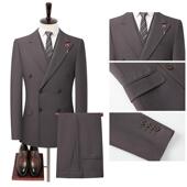 L套西装 秋季 男双扣排商务休闲业婚礼三件288 士西服套装 职男 新款