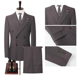 新款 L职业礼三套件套西装 休西服装 双排扣商务闲288 男 男士 秋婚季