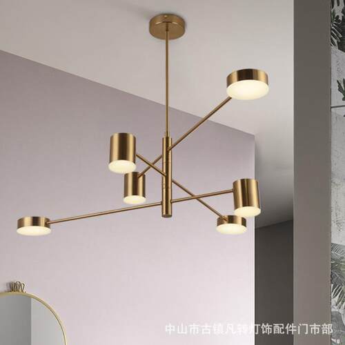 后现代旋转吊灯代简卧约个性LD客厅现灯黑色6043工E业灯吊灯室小