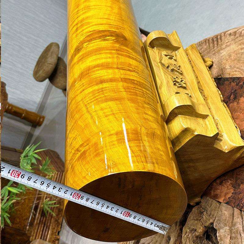 金丝楠木风水柱横财水波纹料圆棒