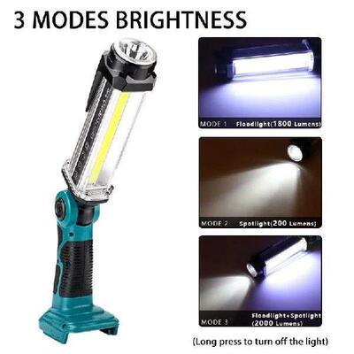 2000LM LED Work Light Flashlight for Makita 18V Li-ion