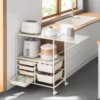 厨房餐边柜多层置物架落地式收纳储物柜多功能客厅可移动推车家用
