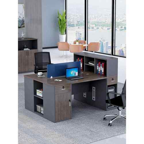 【折扣价】批职员办公桌椅组合4双人位员工桌财务电脑面对面2人卡