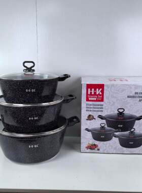 HK胶木光面优选32-36-40㎝不粘汤锅6件套