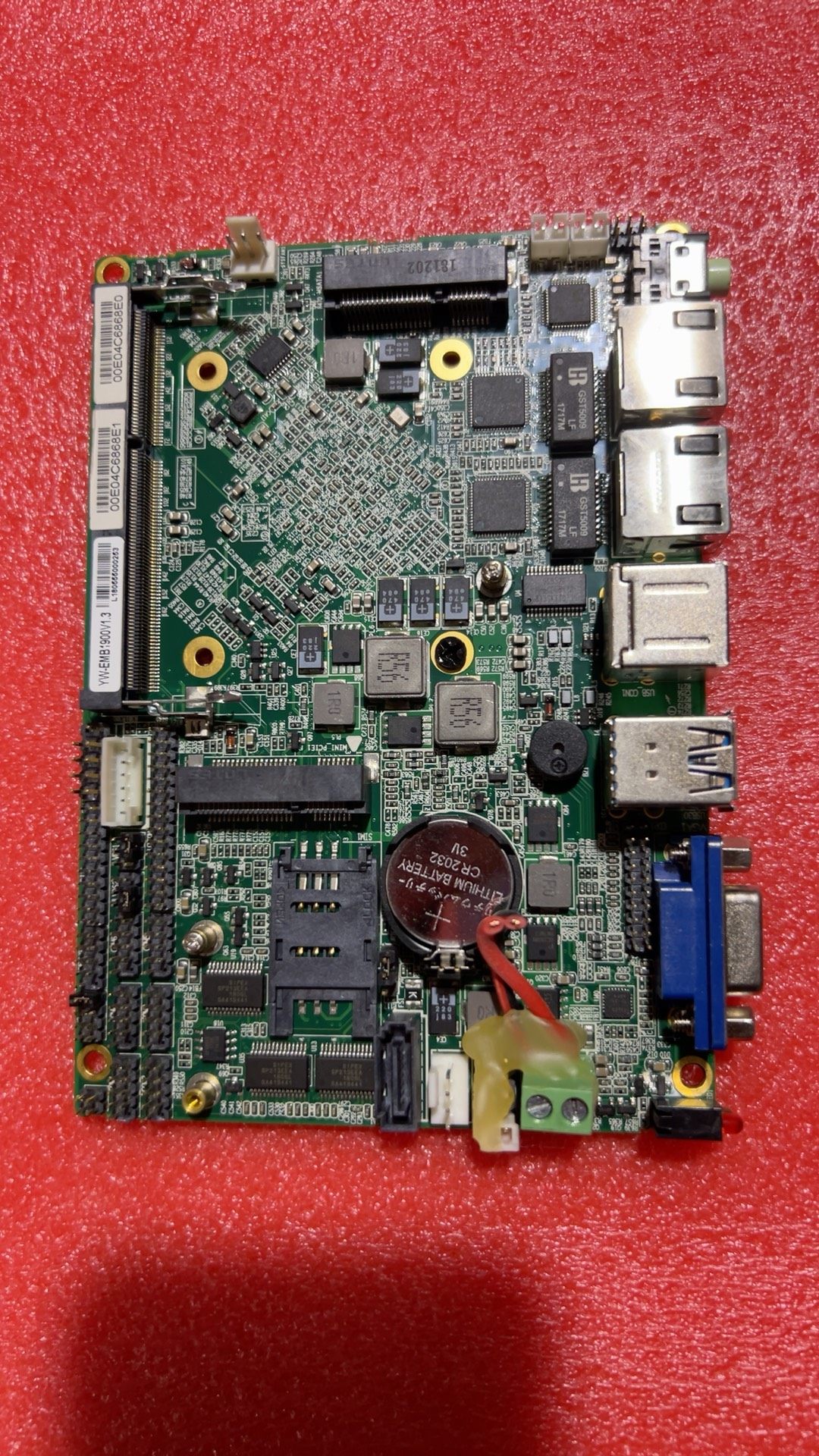 3.5寸工控设备小主板EMB1900V1.3原装拆机 双千兆