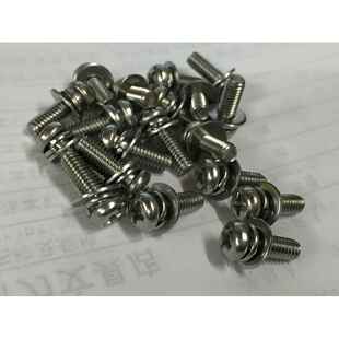 M4系列不锈钢304十字小盘头三组合螺钉 小螺丝 GB9074.8组合螺丝