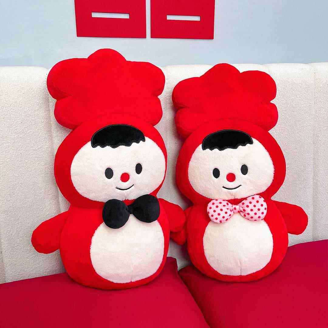 全糖喜品新款结婚压床娃娃一对喜字抱枕婚礼公仔新婚玩偶摆件婚庆