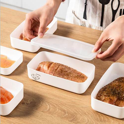 Home-use refrigerator chicken storage box, white square Japa