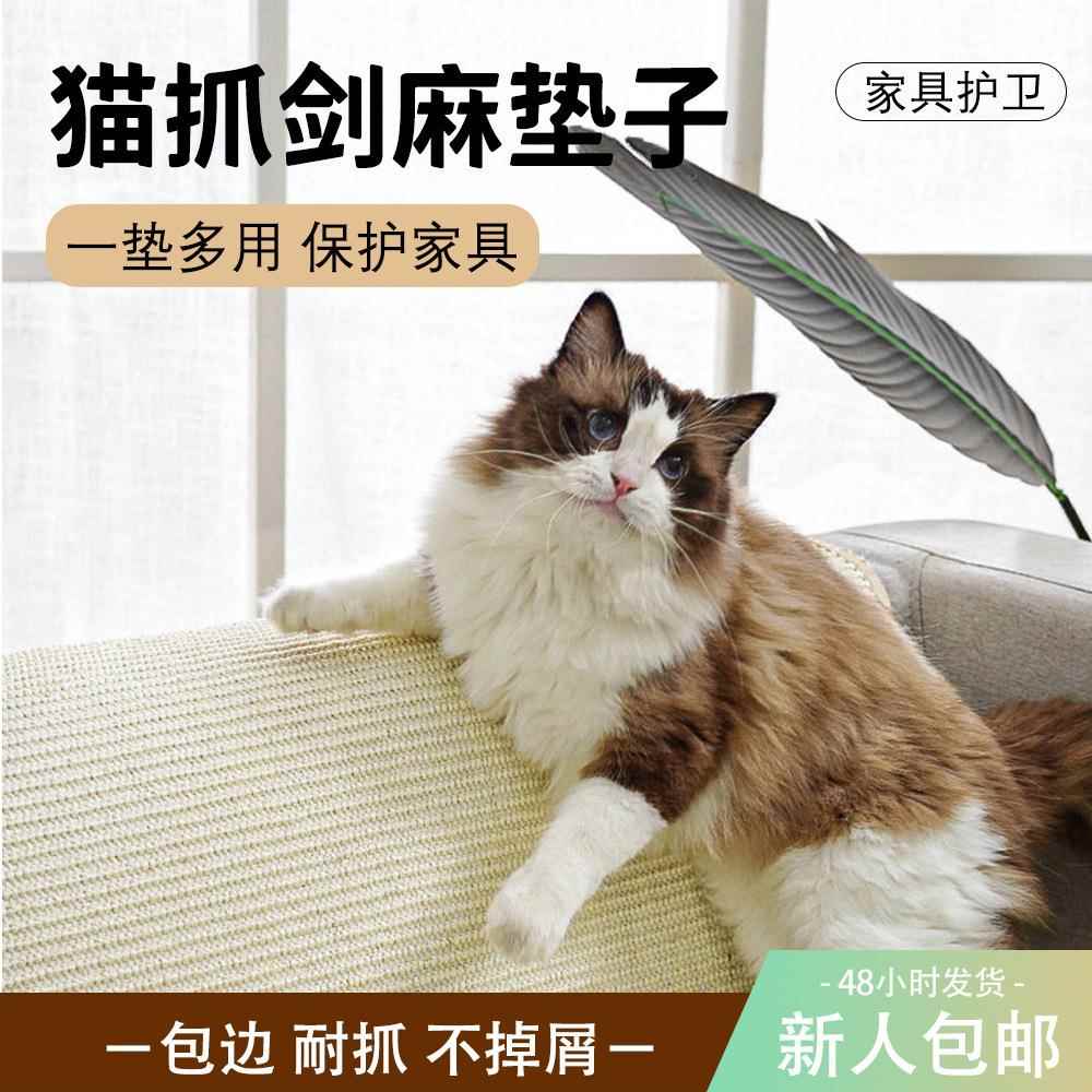 亚马逊爆款宠物猫抓板创意新品猫咪磨爪剑麻猫抓垫沙发保护垫现货