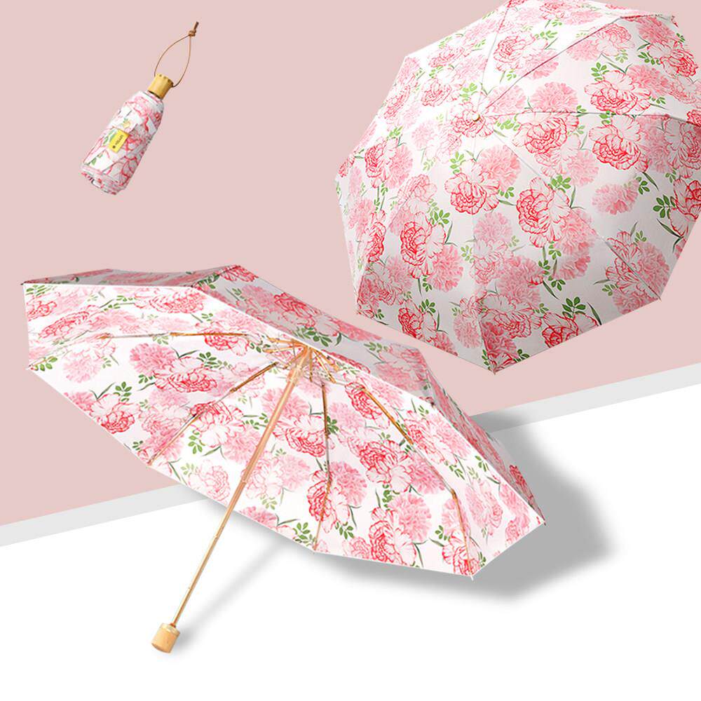 五折双层伞太阳伞防紫外线女超轻防晒遮阳伞雨伞晴雨两用小巧便携